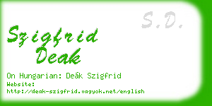 szigfrid deak business card