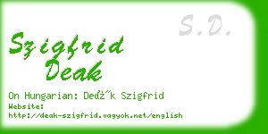 szigfrid deak business card